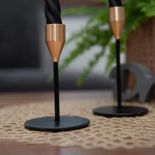 Świecznik metalowy Elegant Black 15cm RAVI